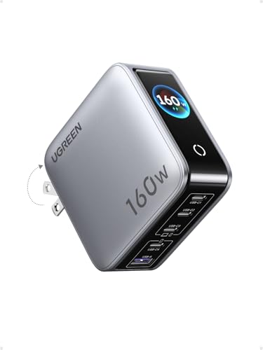 UGREEN Nexode Pro 160W GaN – Cargador USB de 5 puertos con pantalla – vista 2