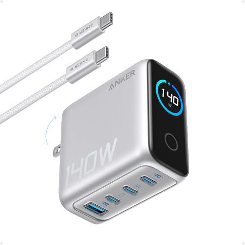 Anker 140W GaN – Cargador de 4 puertos con pantalla inteligente – vista 2