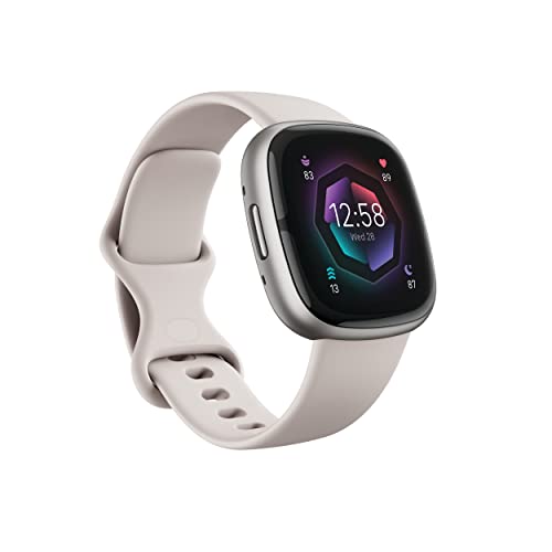 Fitbit Sense 2 Lunar White/Platinum – Smartwatch de salud y fitness – vista 2