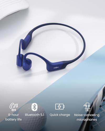 SHOKZ OpenRun Mini azul – Audífonos deportivos de conducción ósea – vista 3