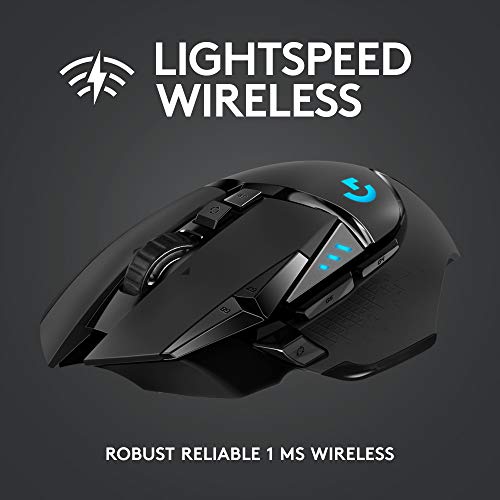 Logitech G502 LIGHTSPEED – Mouse gaming inalámbrico negro – vista 3
