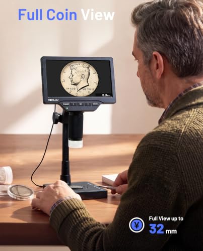 TOMLOV DM4W Max – Microscopio digital con báscula y pantalla 7 pulgadas – vista 4