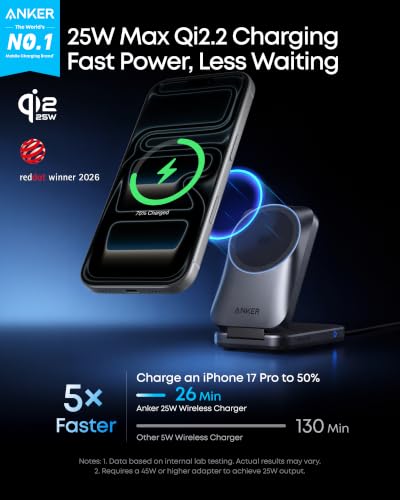 Anker Prime Qi2.2 25W – Cargador 3 en 1 plegable MagGo – vista 3
