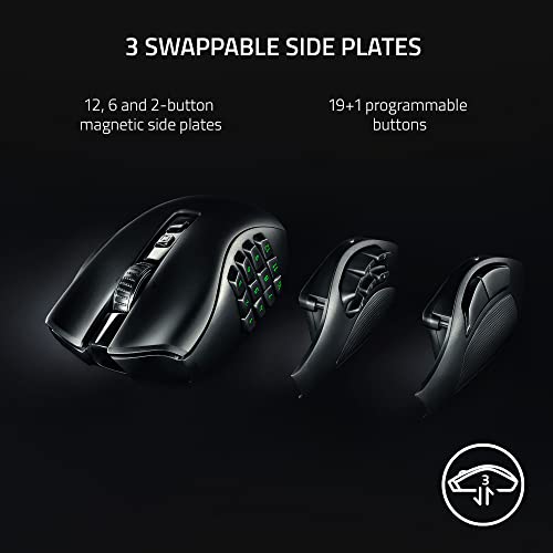 Razer Naga V2 Pro – Mouse gaming inalámbrico MMO negro – vista 3