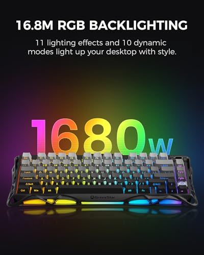 GravaStar Mercury K1 negro – Teclado mecánico inalámbrico 75% RGB – vista 7