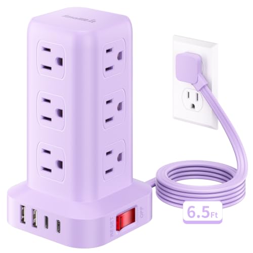 SMALLRT torre morada – Regleta con 12 tomas y 4 USB – vista 2