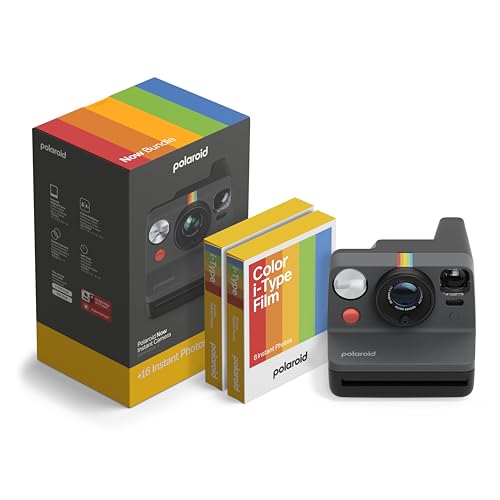 Polaroid Now Gen 3 negra – Cámara instantánea con película para 16 fotos – vista 2