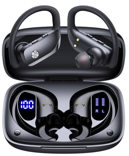 bmani Earbuds deportivos negros – Estuche con pantalla y hasta 80 h – vista 2