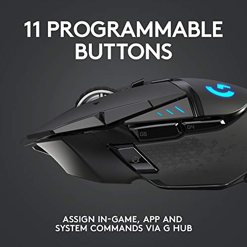 Logitech G502 LIGHTSPEED – Mouse gaming inalámbrico negro – vista 6
