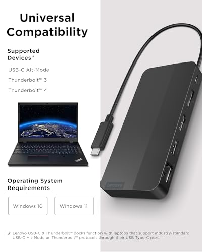 Lenovo USB-C Travel Dock – Base de 7 puertos con doble 4K y cargador 100W – vista 6