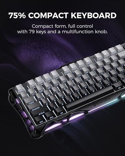 GravaStar Mercury K1 negro – Teclado mecánico inalámbrico 75% RGB – vista 5