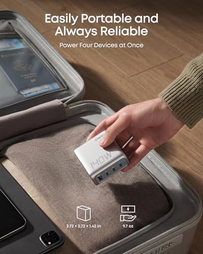 Anker 140W GaN – Cargador de 4 puertos con pantalla inteligente – vista 6