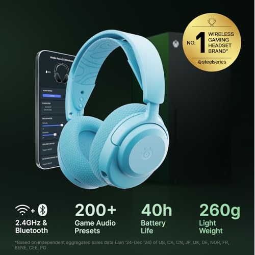 SteelSeries Arctis Nova 3X Aqua – Headset gaming inalámbrico – vista 3