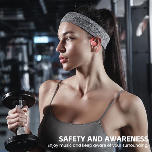 TRAUSI Open Ear rojos – Earbuds deportivos con estuche de 80 h – vista 7