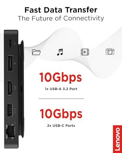 Lenovo USB-C Travel Dock – Base de 7 puertos con doble 4K y cargador 100W – vista 7