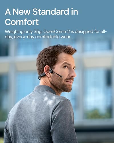 SHOKZ OpenComm2 negro – Headset open-ear con micrófono – vista 3