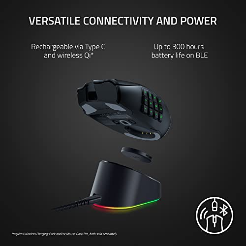 Razer Naga V2 Pro – Mouse gaming inalámbrico MMO negro – vista 7