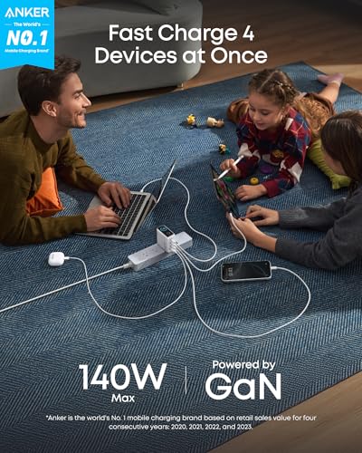 Anker 140W GaN – Cargador de 4 puertos con pantalla inteligente – vista 3