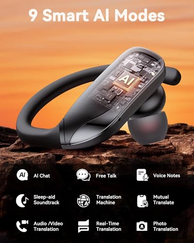 bmani Earbuds deportivos negros – Estuche con pantalla y hasta 80 h – vista 5