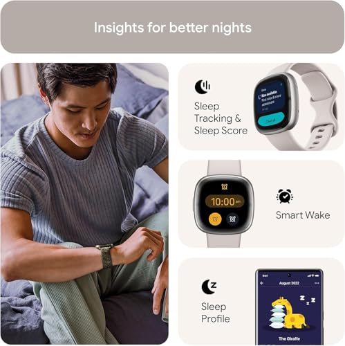 Fitbit Sense 2 Lunar White/Platinum – Smartwatch de salud y fitness – vista 5