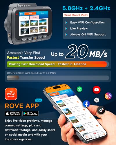 ROVE R2‑4K Dual – Dash cam frontal y trasera con tarjeta 128 GB – vista 6