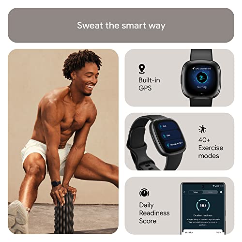 Google Fitbit Versa 4 negro/grafito – Smartwatch GPS y fitness – vista 3