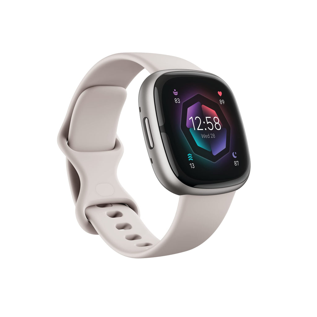 Fitbit Sense 2 Lunar White/Platinum – Smartwatch de salud y fitness