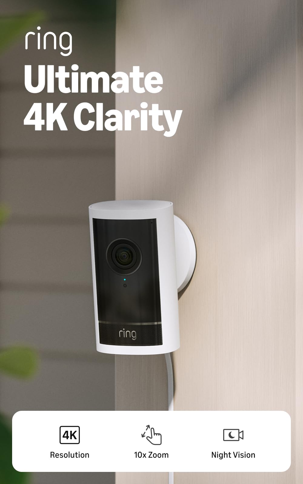 Ring Outdoor Cam 4K Pro negra – Cámara exterior enchufable