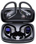 bmani Earbuds deportivos negros – Estuche con pantalla y hasta 80 h